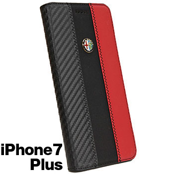 Alfa Romeo iPhone7/6/6s Plus Book Type Case-Stripe-(BLACK)