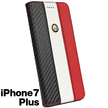 Alfa Romeo iPhone7/6/6s Plus Book Type Case-Stripe-(WHITE)