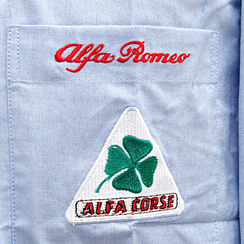 Alfa Romeo Button Down Shirts-ALFA CORSE/Blue-