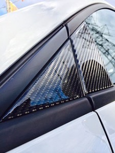 ABARTH 500 Real Carbon A-piller Plate by THREE HUNDRED