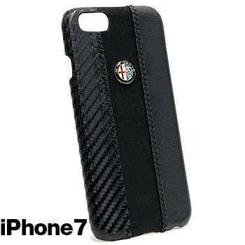 Alfa Romeo純正iPhone7/6/6s背面ケース-Stripe-ブラック/ブラック