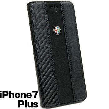 Alfa Romeo iPhone7/6/6s Plus Book Type Case-Stripe-Black/Black