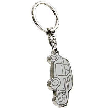 FIAT 500 Enamel Keyring(White)
