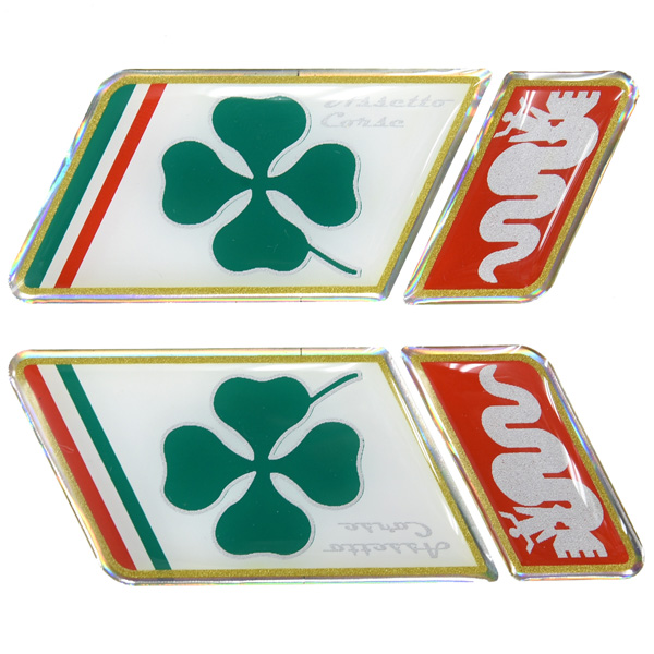 Alfa Romeo 3D Sticker(QUADRIFOGLIO+BISCIONE/4pcs.)