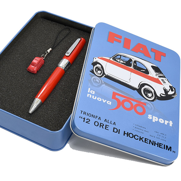 FIAT 500 Ball-Point Pen&Strap Set(Red)