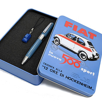 FIAT 500 Ball-Point Pen&Strap Set(Blue)