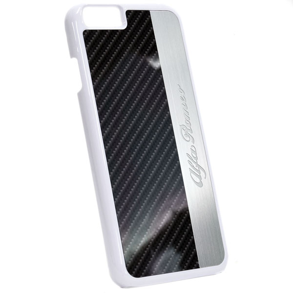 Alfa Romeo純正iPhone6/6s背面ケース(カーボンルック/アルミ/ホワイト)