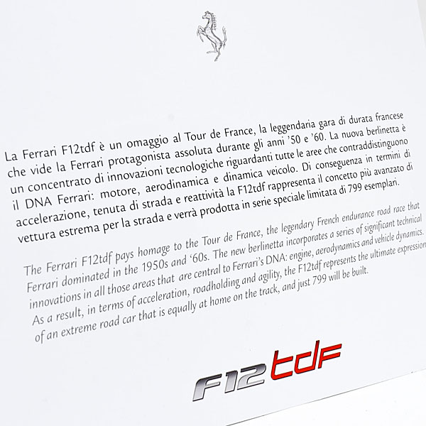 Ferrari F12 tdf Press Card