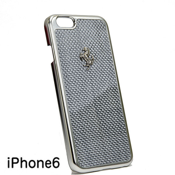 Ferrari½ãÀµ iPhone6/6s ¥ê¥¢¥ë¥«¡¼¥Ü¥óÇØÌÌ¥±¡¼¥¹(Silver)