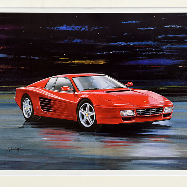 Ferrari フェラーリ 512TR テスタロッサ 額装 油絵 絵画 跳ね馬-