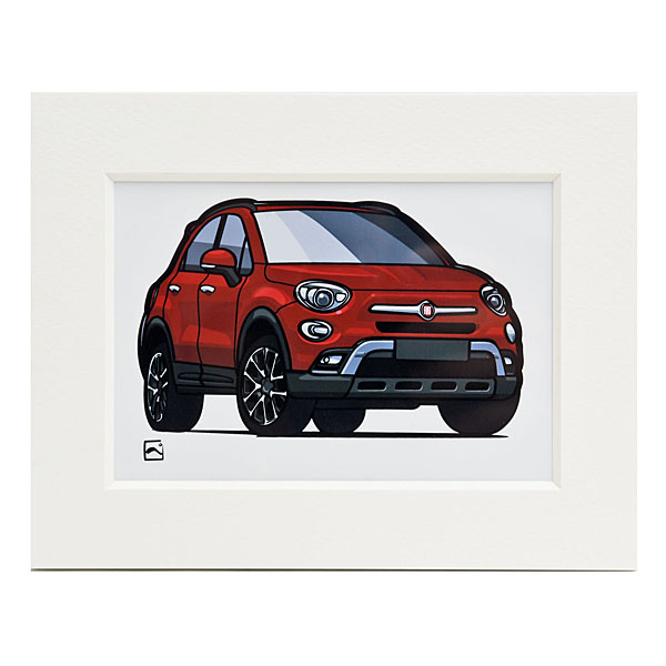FIAT 500Xスモールイラストレーション(レッド) by 林部研一<br><font size=-1 color=red>07/22到着</font>
