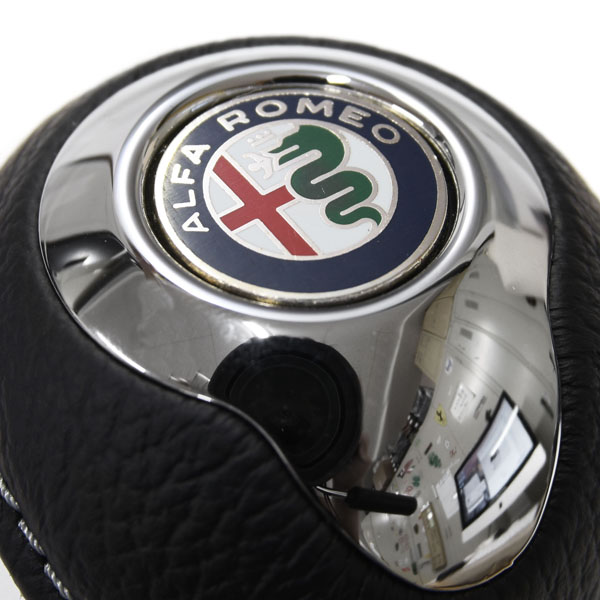 BLACK Gear Knob -TUNE IT CHROME- (Normal/Alfa Romeo New Emblem)