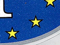 Blue Euro Oval Sticker