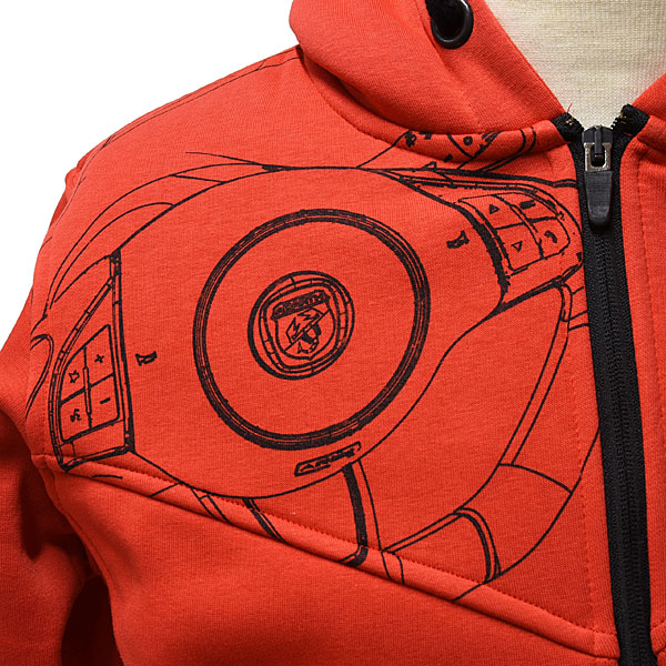 ABARTH Zip Up Hooded Felpa(Technical/Red)