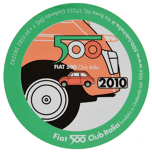 FIAT 500 CLUB ITALIA 2010 ステッカー(裏貼りタイプ)