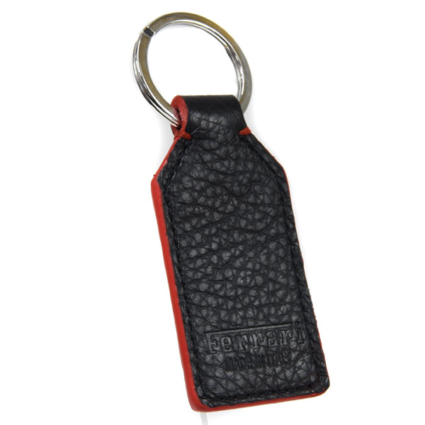 Ferrari Emblem Shaped Leather Keyring(Black)