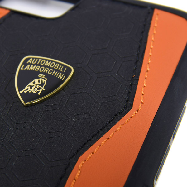 Lamborghini iPhone7 Leather Case(Black/Orange)