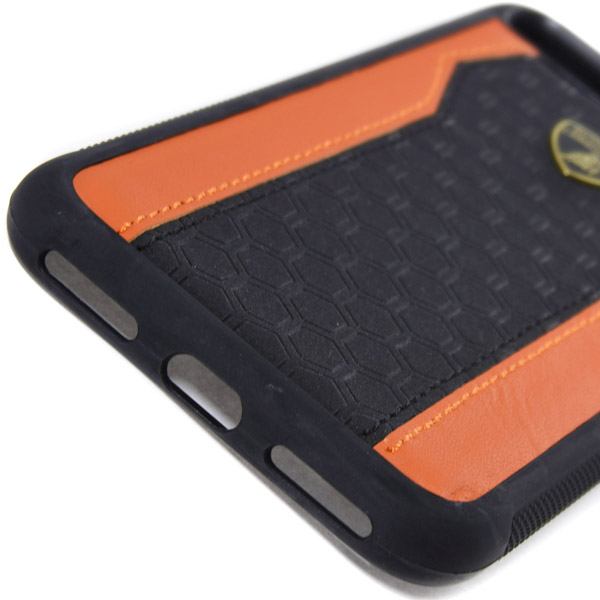 Lamborghini iPhone7 Leather Case(Black/Orange)