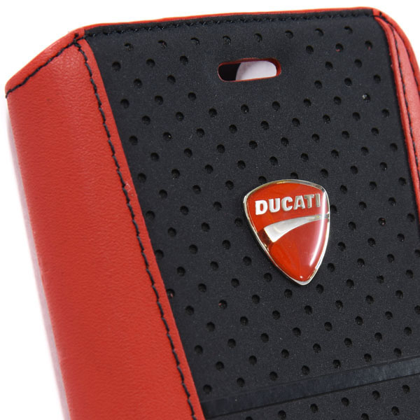 DUCATI iPhone7/6/6s Book Type Leather Case(Black/Red)