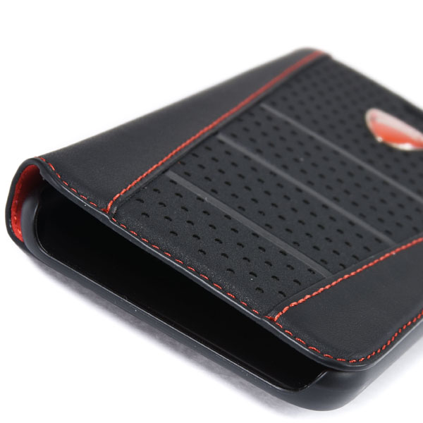 DUCATI iPhone7/6/6s Book Type Leather Case(Black/Black)