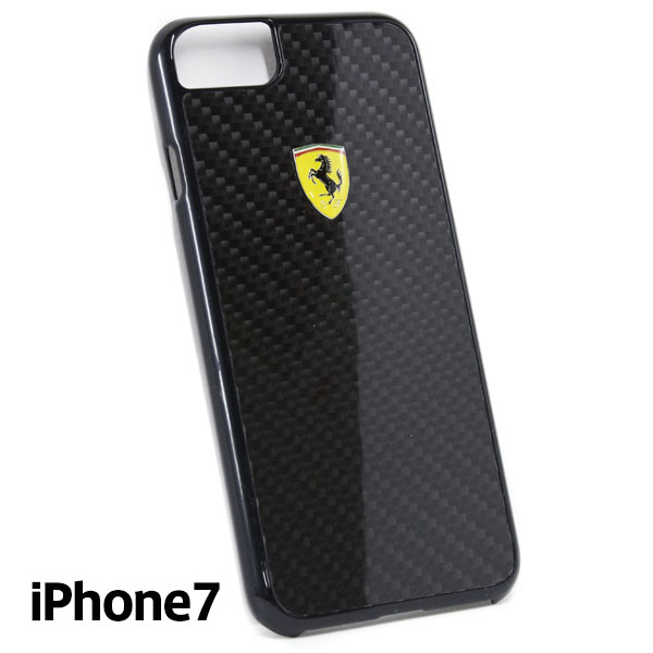 Ferrari½ãÀµ iPhone7/6/6s¥ê¥¢¥ë¥«¡¼¥Ü¥óÇØÌÌ¥±¡¼¥¹(¥Ö¥é¥Ã¥¯)