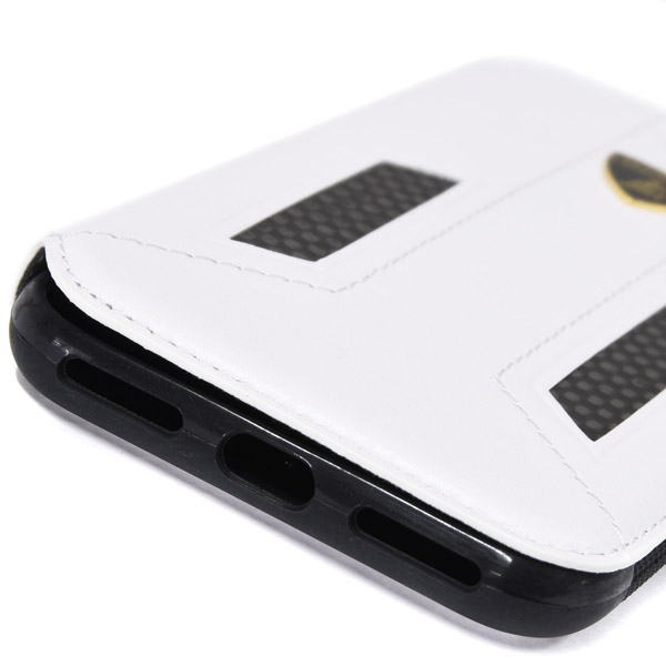 Lamborghini iPhone7 Book Shaped Leather Case(White/Carbon)