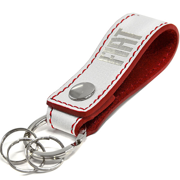 FIAT Leather Strap Keyring(Red)