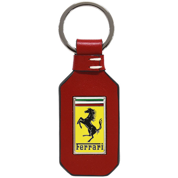Ferrari Leather base Keyring(Red) 