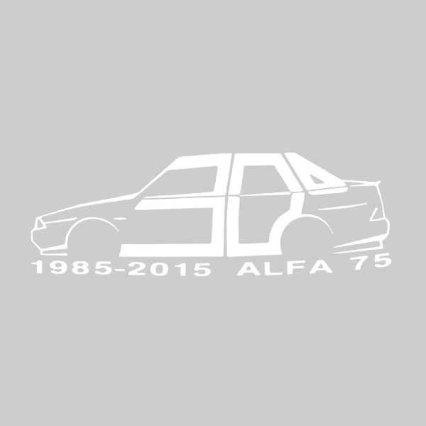 Alfa Romeo 75 30周年記念ロゴステッカー(ホワイト) by RIA(Registro Italiano Alfa Romeo)