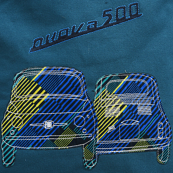 FIAT Nuova 500 Canvas Tote Bag(Blue-Green)