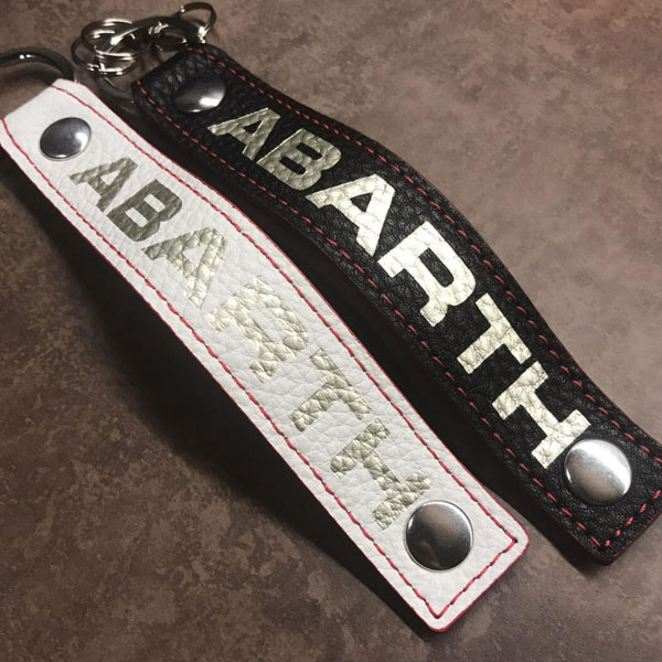 ABARTH Leather Strap Keyring(Black) 