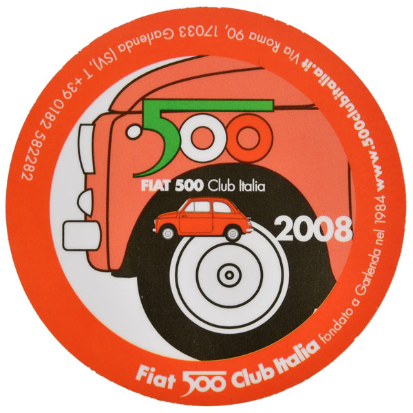 FIAT 500 CLUB ITALIA 2008 ステッカー(裏貼りタイプ)