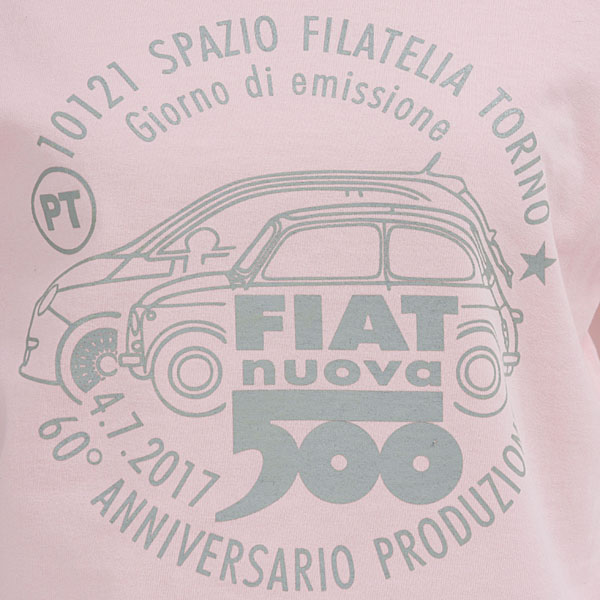 FIAT 500 60anni Memorial Stamp T-Shirts(Pink)