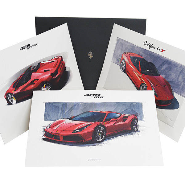 Ferrari純正488GTB/488Spider/California-T VIPゲスト記念品リトグラフセット