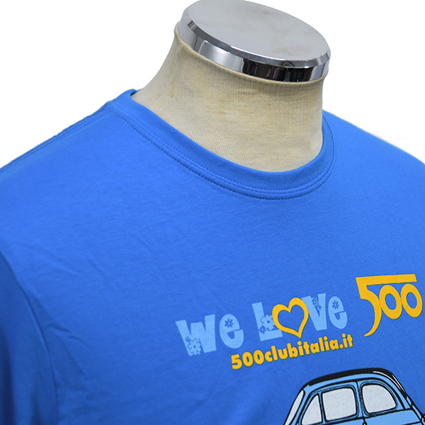 FIAT 500 CLUB ITALIA We Love 500T-shirts(Blue)