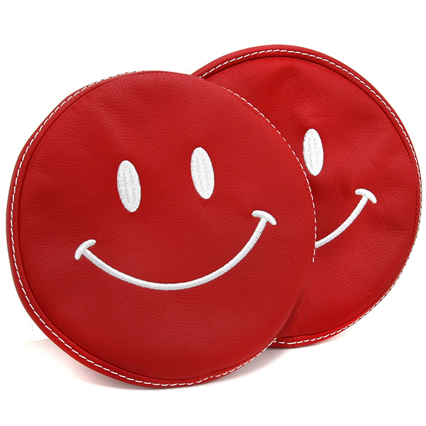 FIAT 500(Series 4) Fake Leather Headrest Cover (Smile/Red)<br><font size=-1 color=red>06/30到着</font>