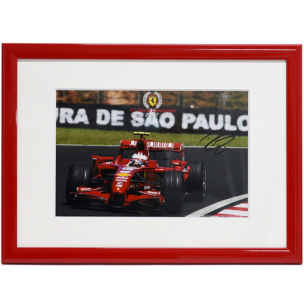 Scuderia Ferrari純正2007年W.C.記念額装アウトグラフカード-K.Raikkonenn直筆サイン入り-