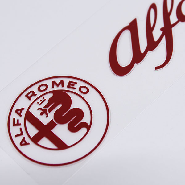 Alfa Romeo Logo & New Emblem Sticker(Red/Die Cut/260mm)