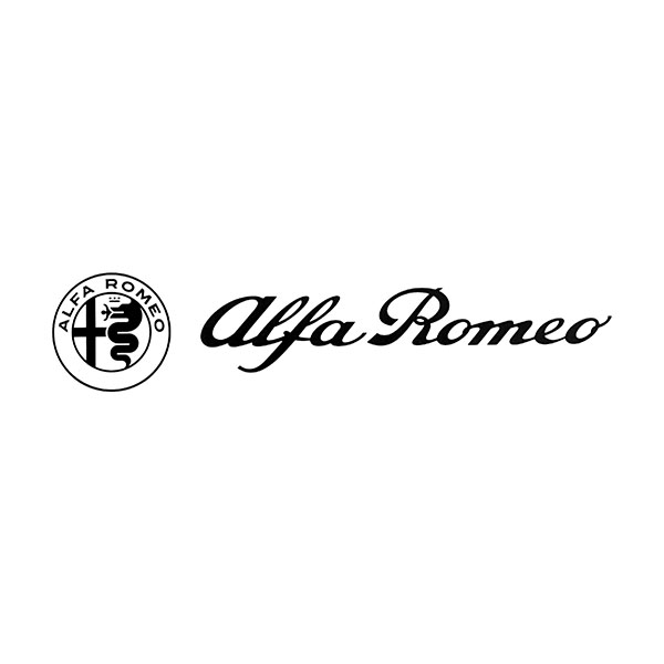 Alfa Romeo Logo & New Emblem Sticker(Black/Die Cut/172mm)