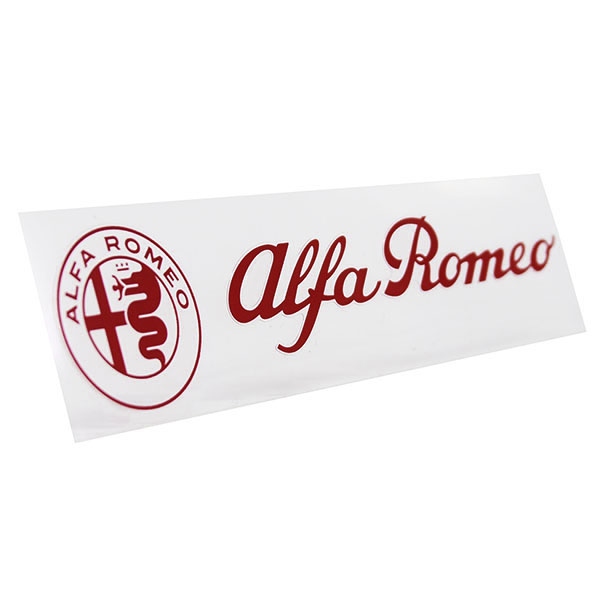 Alfa Romeo Logo & New Emblem Sticker(Red/Die Cut/120mm)
