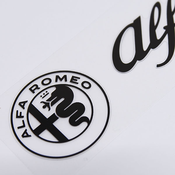 Alfa Romeo Logo & New Emblem Sticker(Black/Die Cut/172mm)