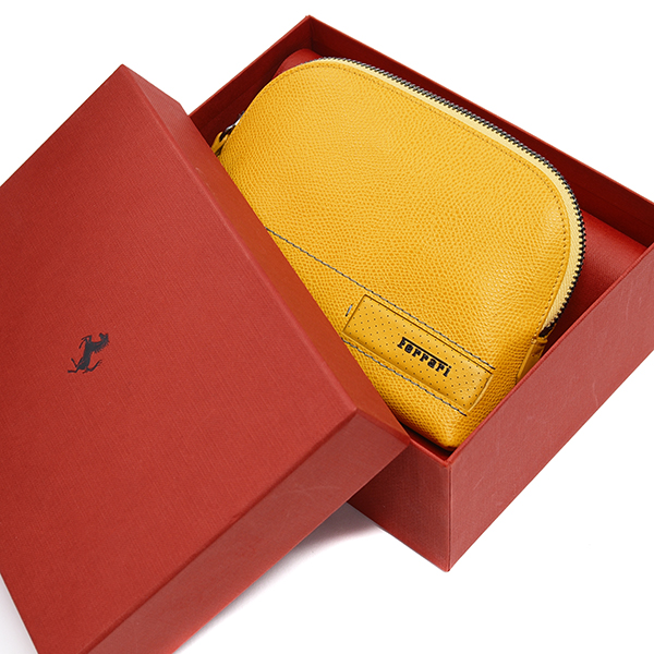 Ferrari GT Leather Beauty Pouch(yellow)