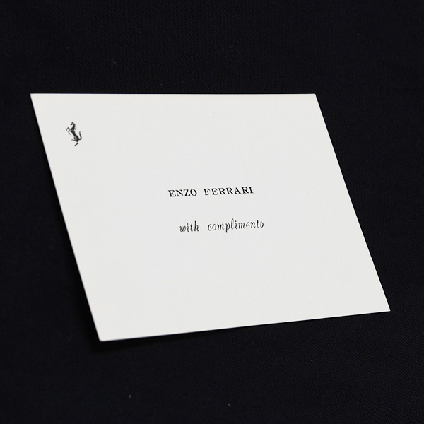 ENZO FERRARI with compliments Card