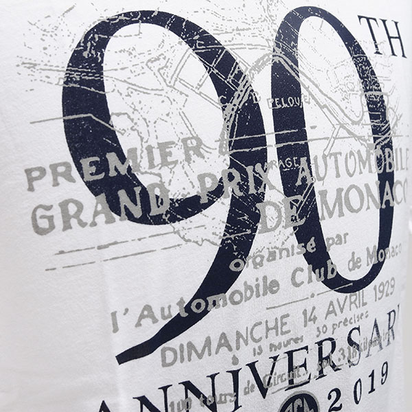 MONACO GRAND PRIX 2019 ACM Official T-Shirts-90TH ANNIVERSARY/White-