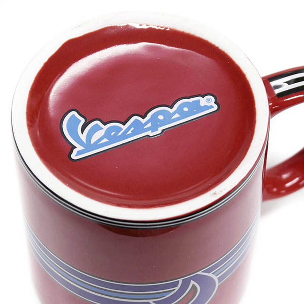 Vespa Official Mug Cup-V STRIPES-(Red)