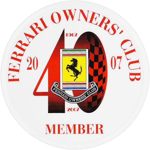Ferrari Owners Club UK 40周年メモリアルシート(裏貼りタイプ)