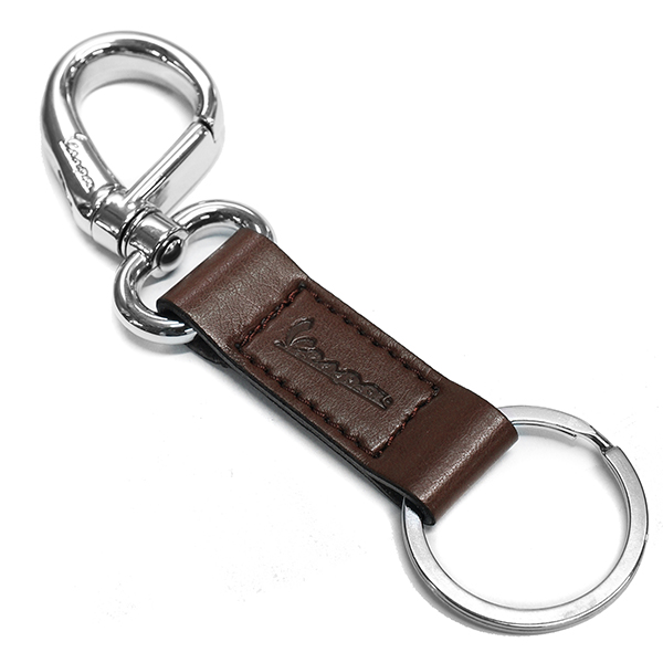 Vespa Official Carabina Leather Keyring(Brown)