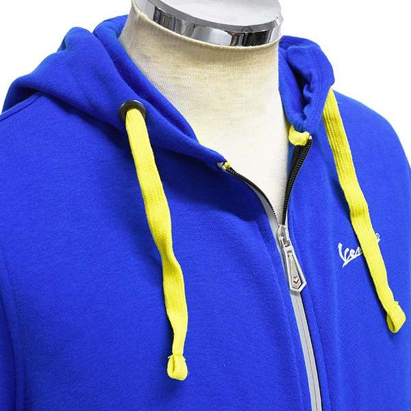 Vespa Official Zip Up Hoodie-Heritage-(Blue)