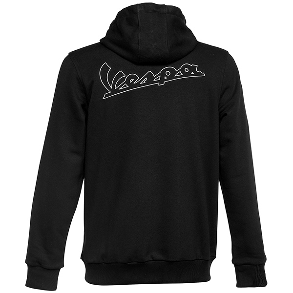 Vespa Official Zip Up Hoodie-Heritage-(Black)
