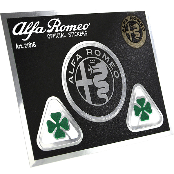Alfa Romeo New Emblem & Quadrifoglio Stickers-21818-